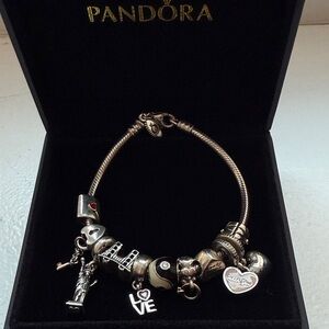 Pandora Silver Charm Bracelet with Love Theme